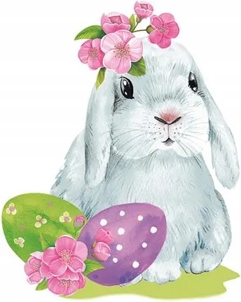 Szalvéta 33x33cm Húsvéti nyuszi, húsvéti tojás 20 db decoupage, ünnepek