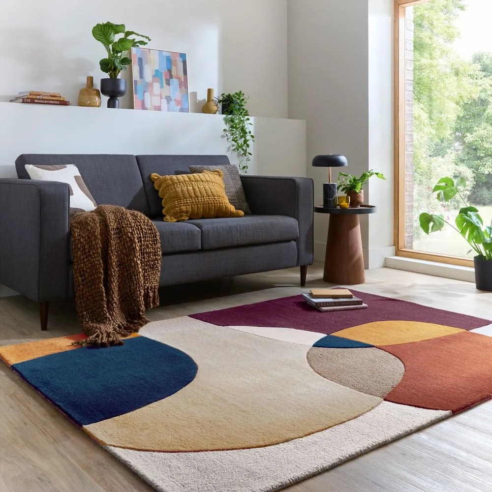 Lila kézi szövésű gyapjú szőnyeg 120x170 cm Glow Purple Multi – Flair Rugs