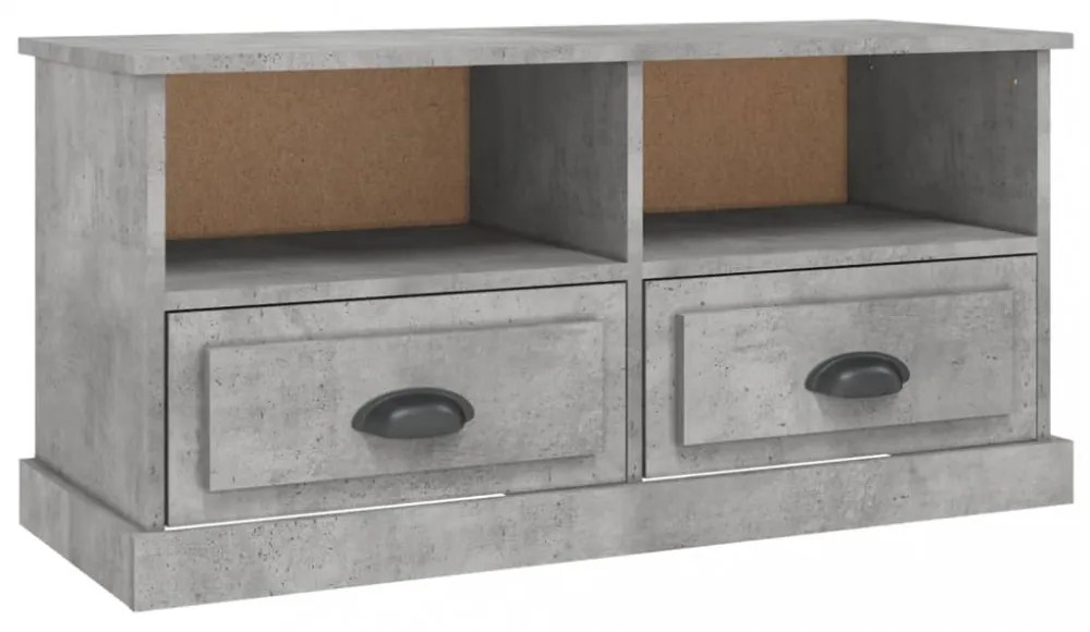 betonszürke szerelt fa TV-szekrény 93 x 35,5 x 45 cm