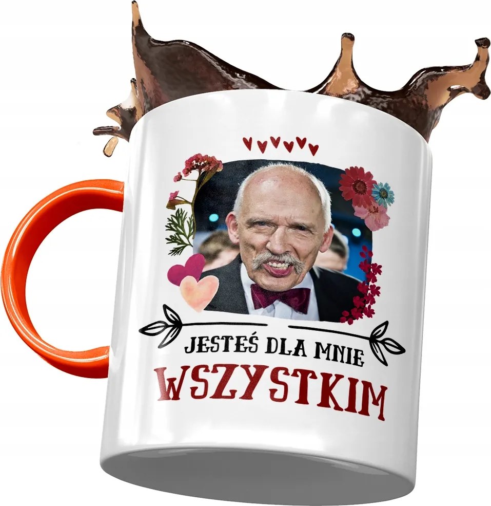 Narancssárga Janusz Corwin Mikke bögre Ajándék Nyomtatott Fotóval