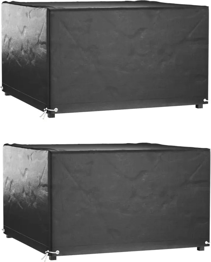 vidaXL 2 db négyzet alakú kerti bútorhuzat 8 fűzőlyukkal 132x132x80 cm