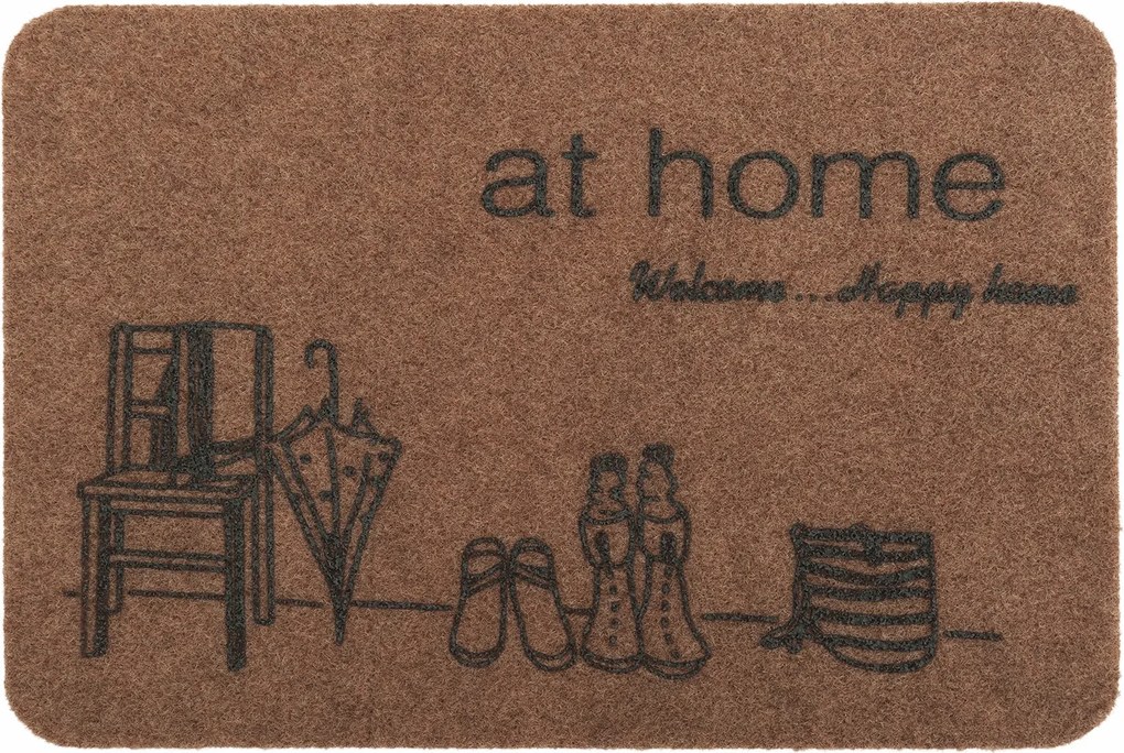 Lábtörlő bejárati minta 40x60 cm Home Barna