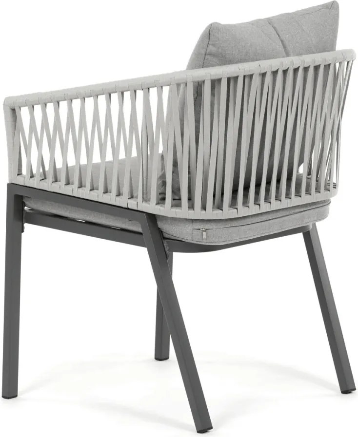 Kerti szék, fém, polyrattan, szürke, AZC-S1430 GREY