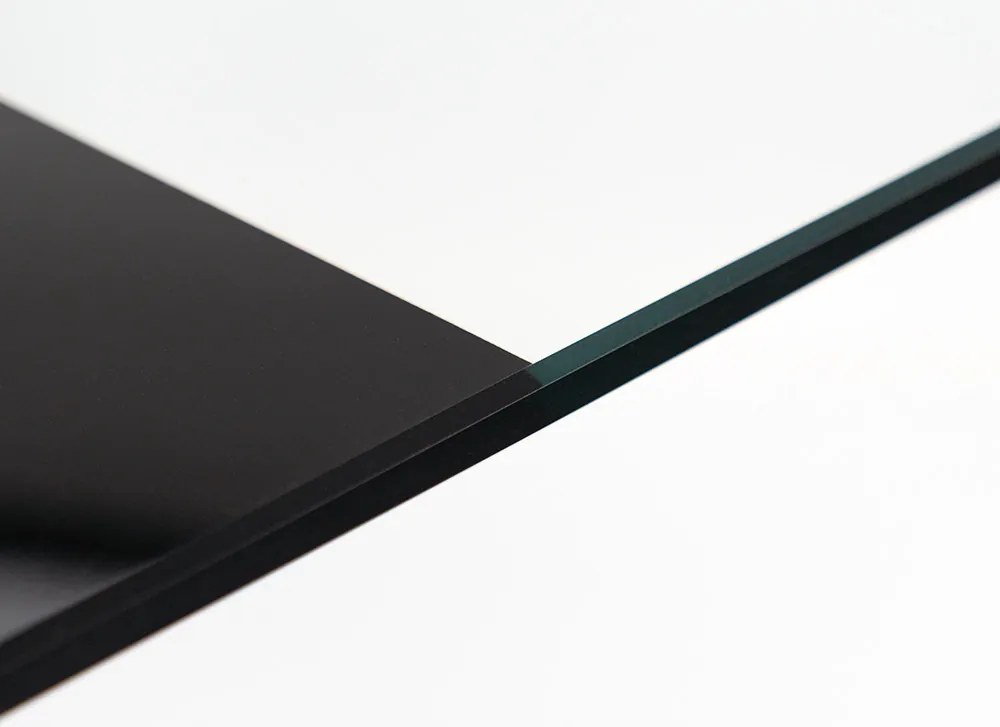 Riona 120 cm szögletes üveg étkezőasztal fekete