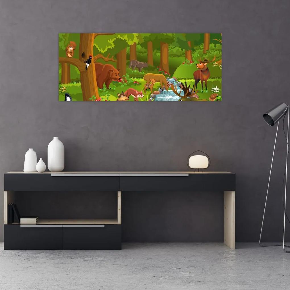 Gyermek kép állatokkal (120x50 cm)