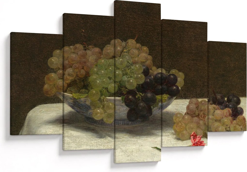 Kép - Henri Fantin-Latour, Still Life with Grapes and a Carnation, reprodukciók (150x105 cm)
