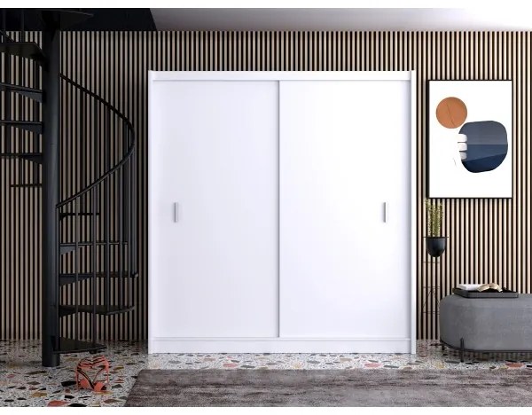 SAPHIRA tolóajtós gardrób 203x215 cm, fehér