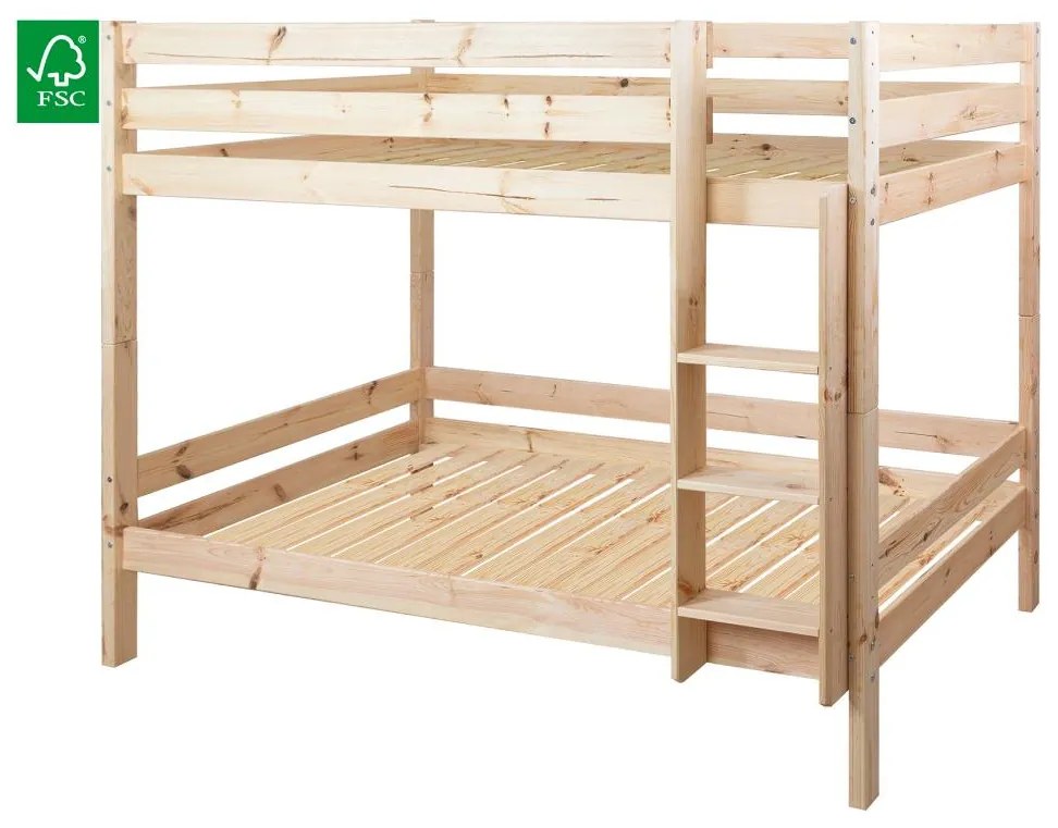 Gyerek emeletes ágy 90 cm Braceaba (tömör fenyőfa) (ágyráccsal). 1116246