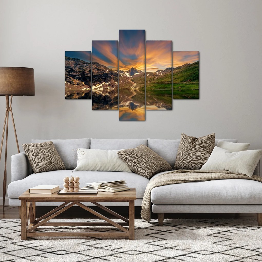 Kép - Visszaverődés a hegyi tóban (150x105 cm)