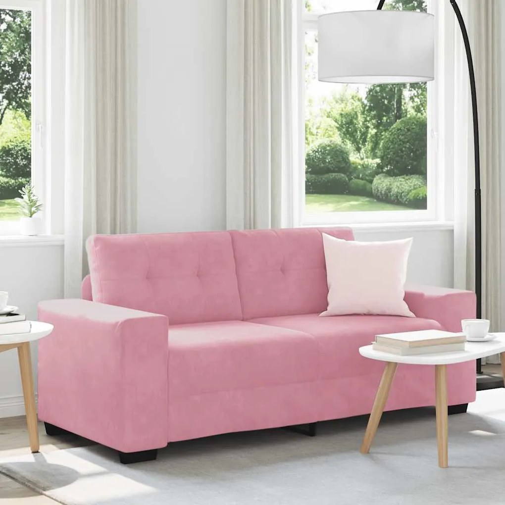 vidaXL rózsaszín bársony loveseat kanapé 140 cm