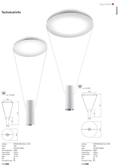 Redo 01-1971 - LED Dimmelhető csillár zsinóron ESSENCE LED/36W/230V 3000K fehér