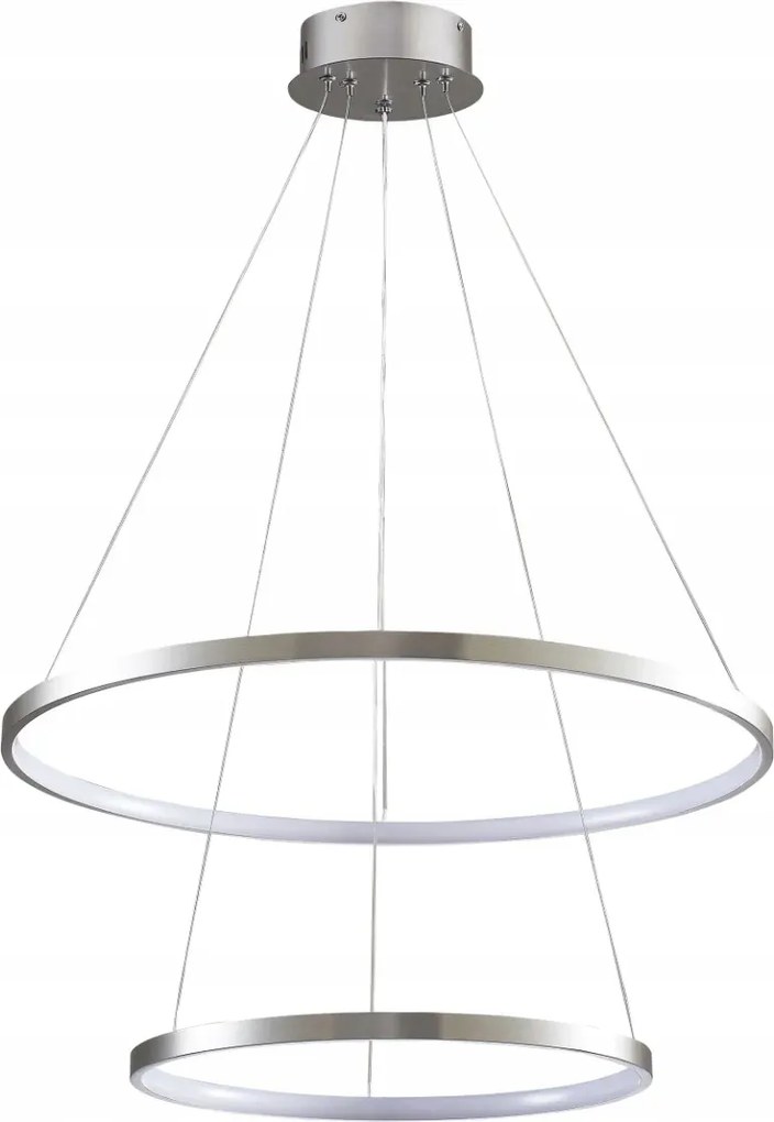 Függőlámpa modern állítható nikkel két Led gyűrű 35W semleges szín