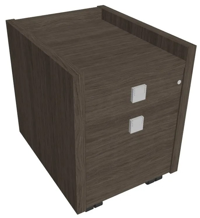 Verno mobil konténer 47 x 60 cm, 2 fiók, antracit tölgy
