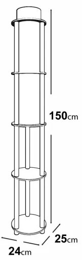 Állólámpa polcokkal 1xE27/40W/230V 150 cm fekete/barna