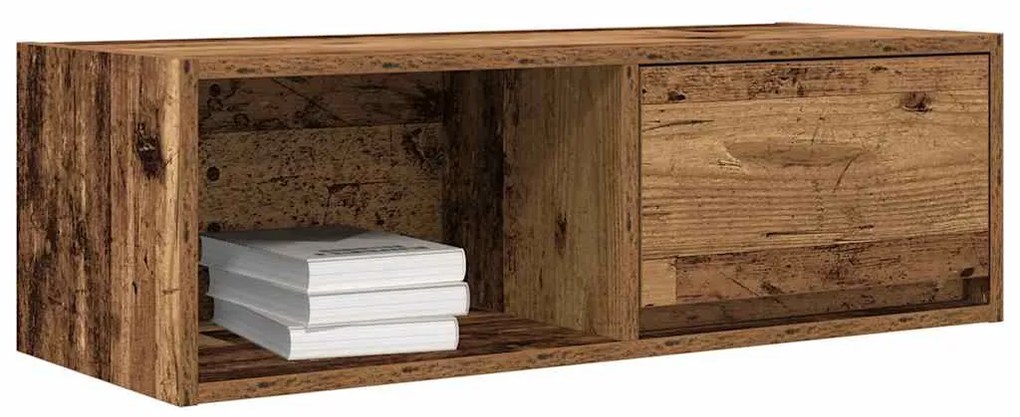 antik fa színű szerelt fa TV-szekrény 80x31x25,5 cm