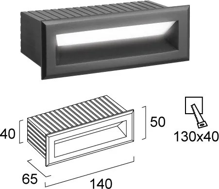 LED kültéri süllyesztett lámpatest FLIK LED/3W/230V IP65 antracit