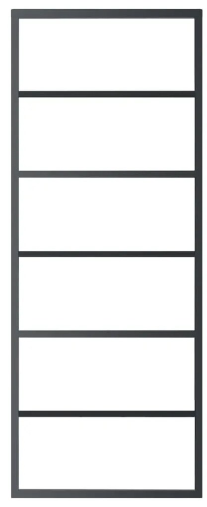 Fekete ESG üveg és alumínium tolóajtó 76 x 205 cm