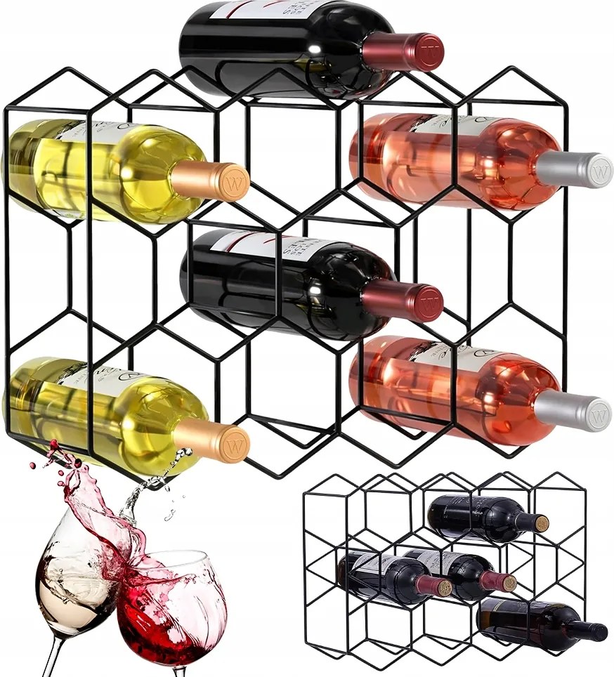 Fém Állvány Fekete Bor Alkohol Könyvespolc Szekrény Boros Polc 14 Palack