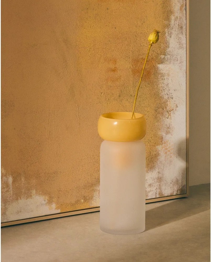 Sárga üveg váza (magasság 30,5 cm) Kelse – Kave Home