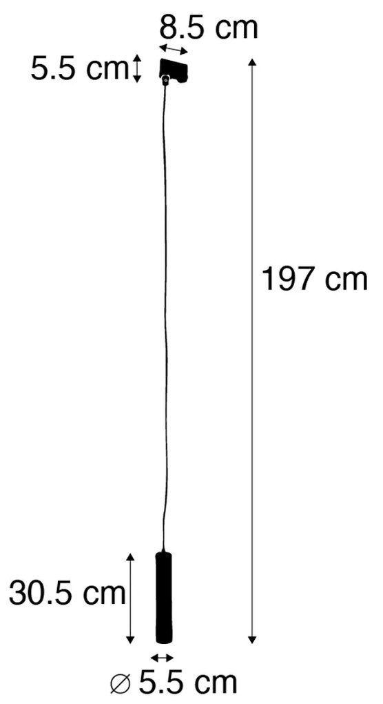 Design függőlámpa fehér, 3 fázisú sínadapterrel - 3 fázisú Tuba Small