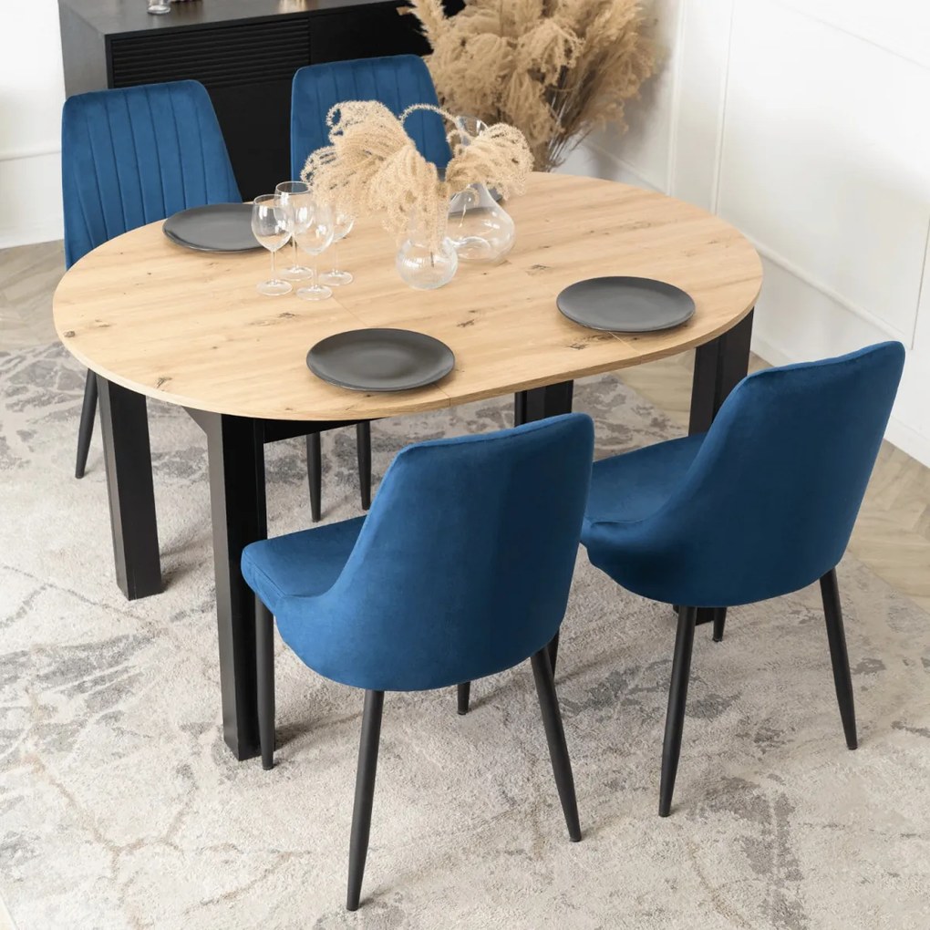 Szék sötétkék bársony kivitelben. BARI