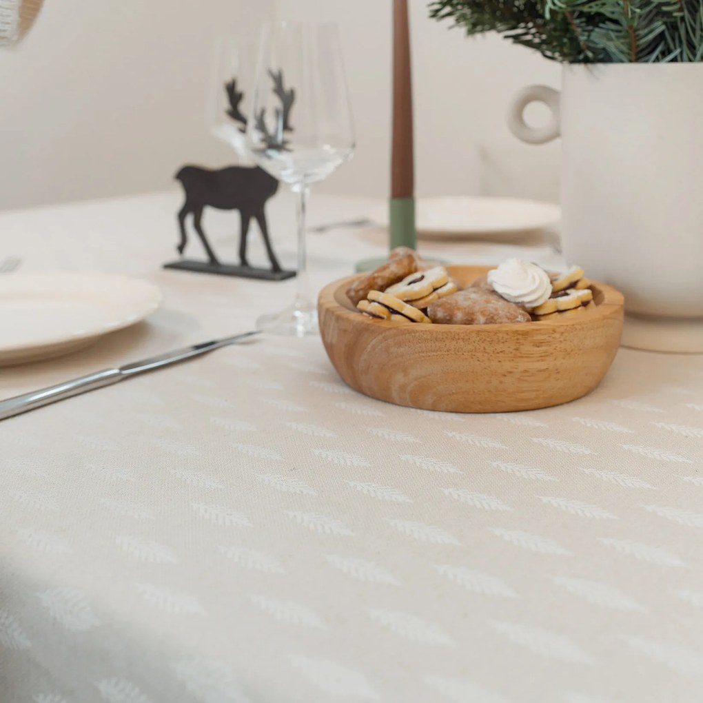 Goldea karácsonyi szögletes terítő natura - ágak természetes alapra 100 x 100 cm