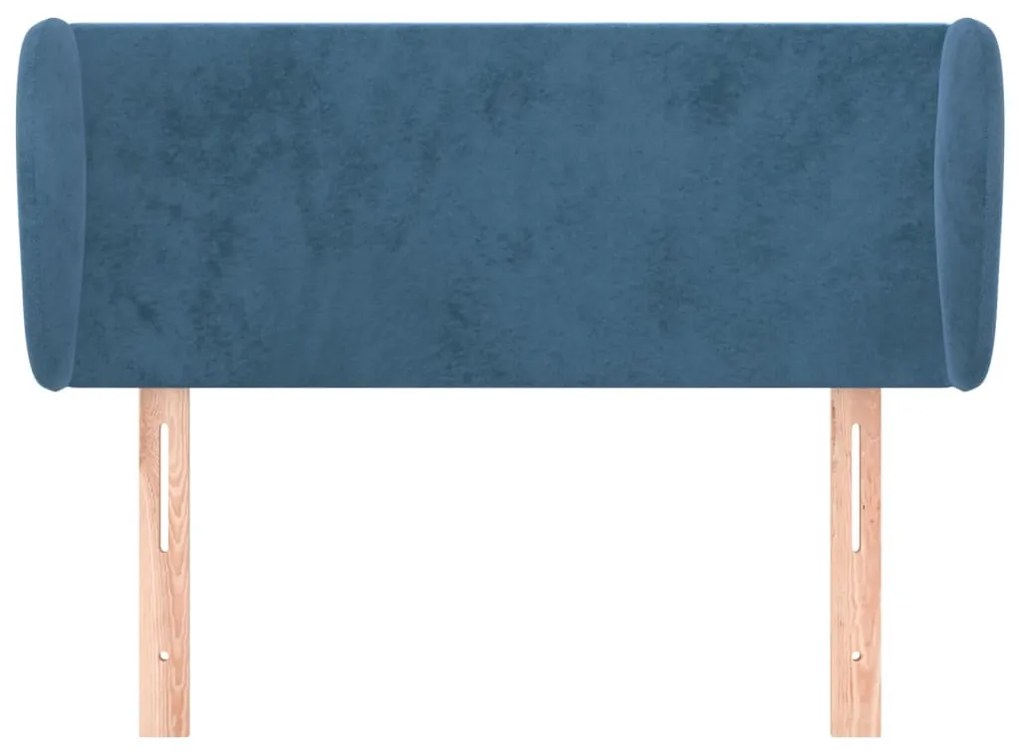 sötétkék szövet fejtámla szárnyakkal 93x23x78/88 cm