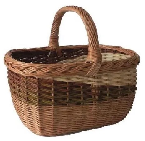 Fonott fa tároló kosár fogantyúval, 35x40 cm