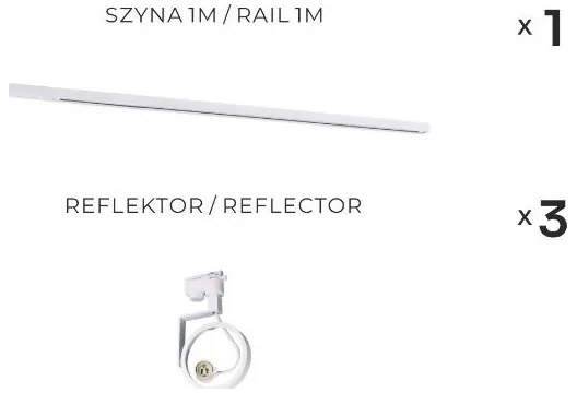 Zuma Line 3561 - Irányítható spotlámpa a MASTER sínrendszerhez 3xGU10/15W/230V, fehér