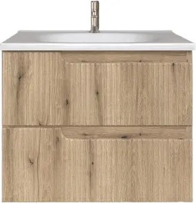 Piramida EURIDIKA fali fürdőszobabútor - műmárvány mosdóval -2 fiókos - PINO TÖLGY - 65 x 48 x 53 cm