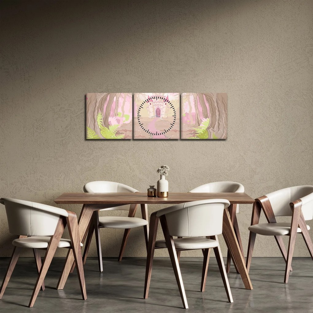 Kép - Utazás a rózsaszín királyságba (órával) (90x30 cm)