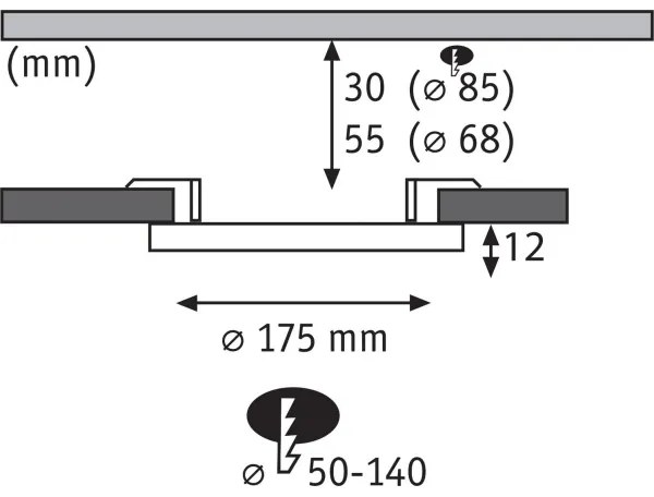 Paulmann 79965 - LED/13W IP44, dimmelhető fürdőszobai beépíthető mennyezeti lámpa AREO 230V