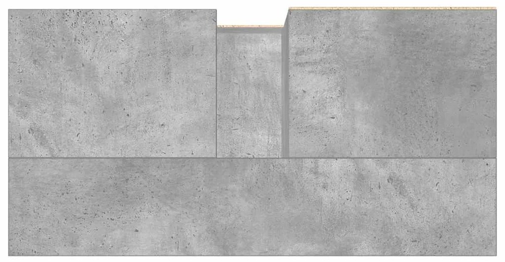 betonszürke szerelt fa fürdőszobai mosdószekrény 65x33x60 cm