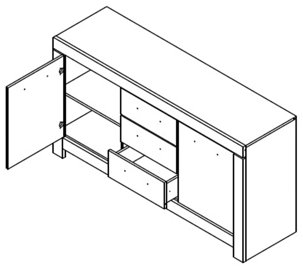 Komód Bloquearon 1 (canyon fenyő + karabela tölgy) . Akció -20%. 1116765