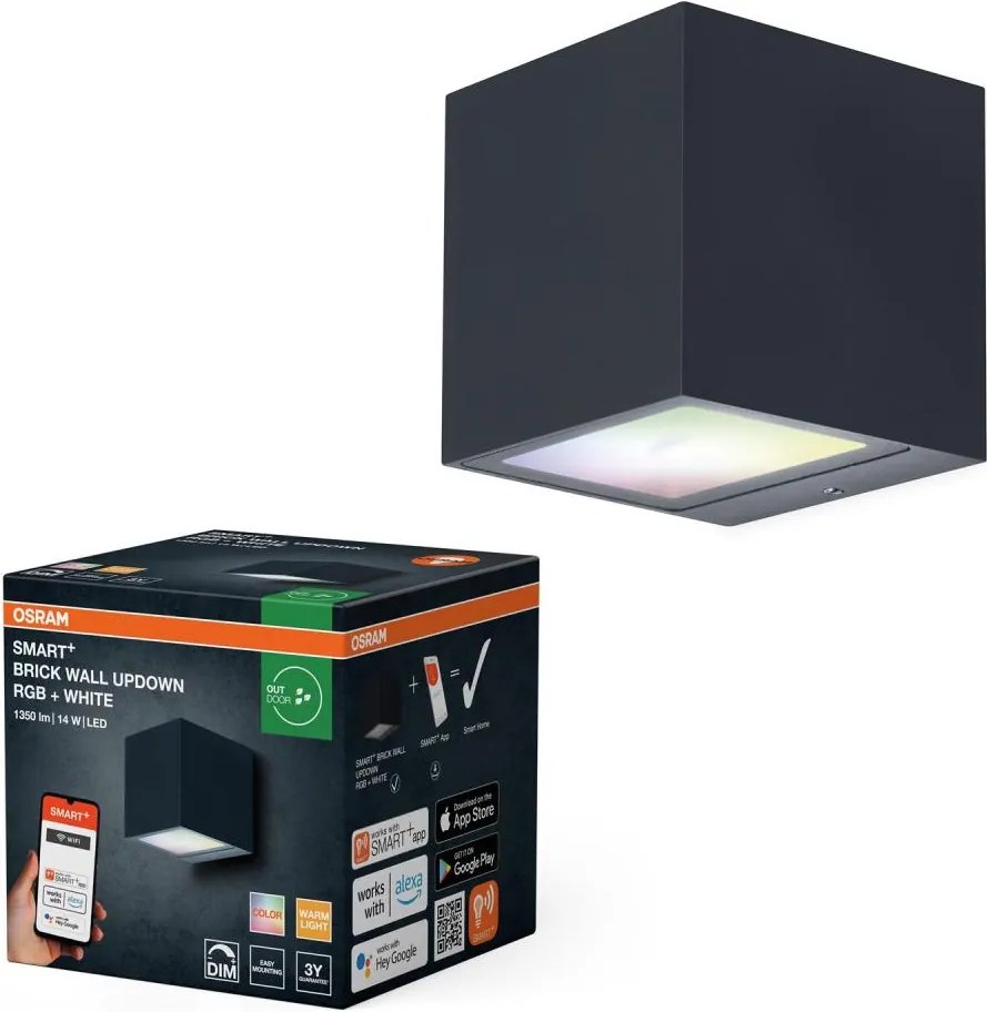 Osram -LED RGBW dimmelhető kültéri fali lámpatest SMART+ BRICK LED/14W/230V IP44 Wi-Fi