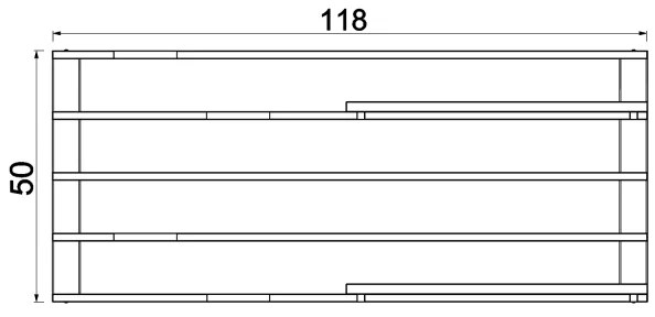 Fali polc virágcserepekkel és LED világítással SHELF 50x118 cm fekete/bézs