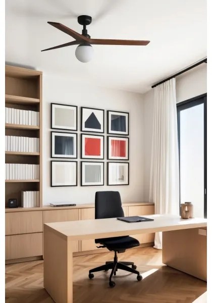 FARO 34277WT-11L - KLIM M vent. 1xE27/15W/230V dió/fekete, átm. 125 cm WT+DO