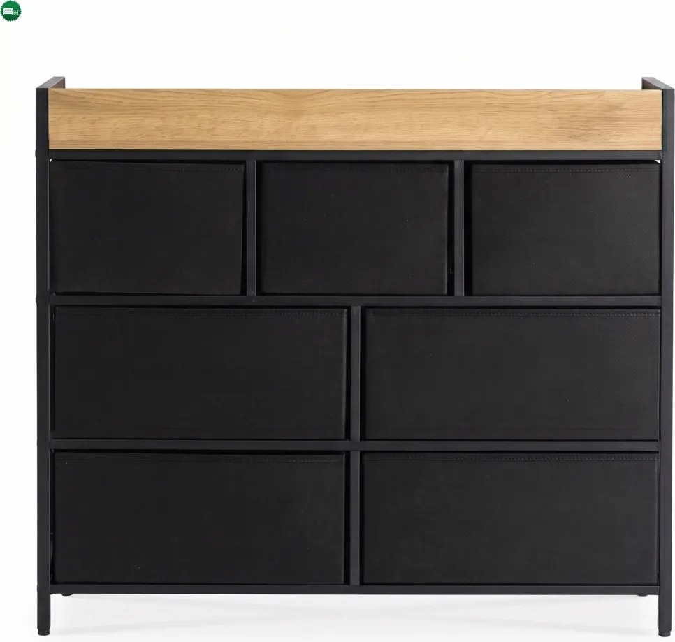 Komoda z Szufladami HUDSON 98 cm Dąb/Czarny