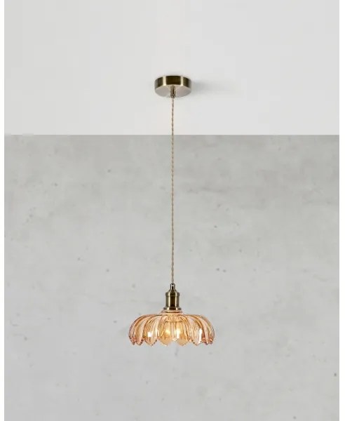 Markslöjd 108858 - Csillár zsinóron KURAGE 1xE27/40W/230V réz/füstös bézs