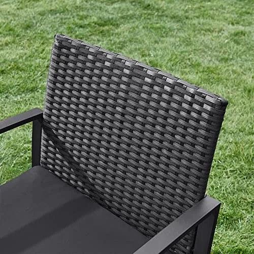 Kerti bútorszett, terasz ülőgarnitúra, polyrattan, asztal és 2 szék, fekete