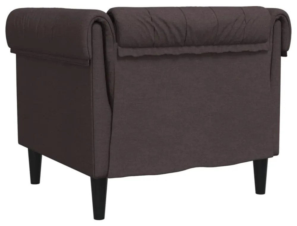 sötétbarna szövet Chesterfield kanapé