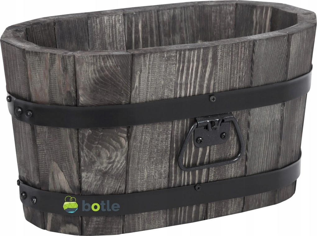 Fa virágtartó virágágyás 50cm Paliszander kültéri terasz erkély kert