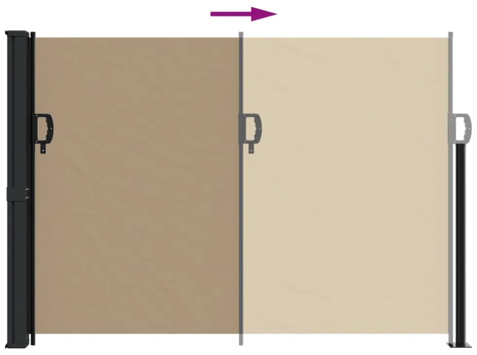 tópszínű behúzható oldalsó napellenző 140 x 600 cm
