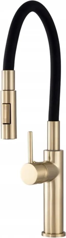 Full new brushed gold konyhai csaptelep hajlékony Gamma kifolyócsővel