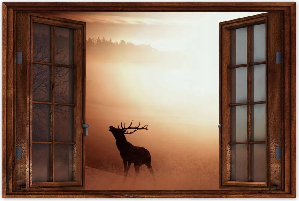 Poszterek 60x40 Szarvas az erdő szélén