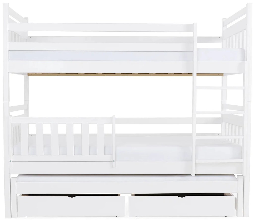 Wilsondo PETRA 5 emeletes ágy pótággyal - fehér Méret: 200x90