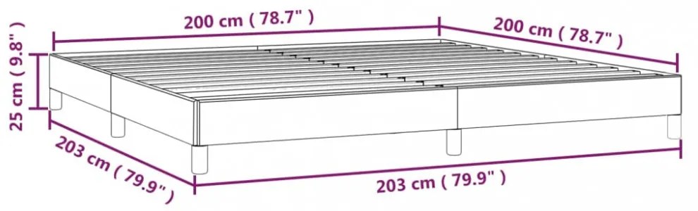 sötétbarna szövet ágykeret matrac nélkül 200 x 200 cm