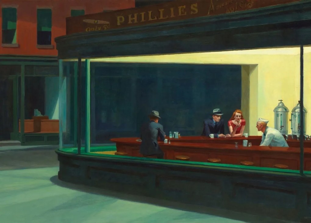 Edward Hopper Nighthawks Éjszakai márkájú Poszter B1 100x70cm kép művészet #496