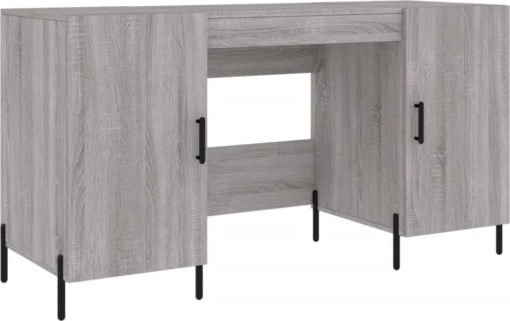vidaXL szürke sonoma színű szerelt fa íróasztal 140x50x75 cm