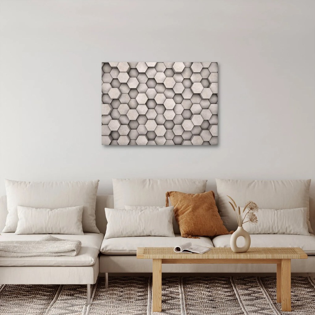 Kép - Hatszögek beton kivitelben (70x50 cm)